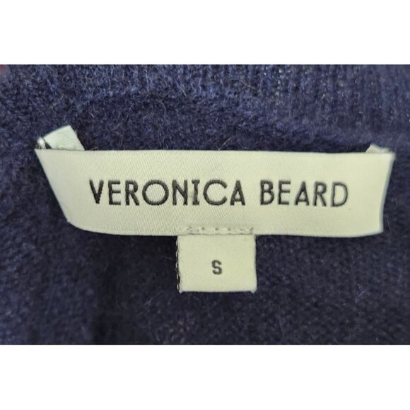 Veronica Beard Nelia Cashmere Crewneck Sweater size S Blue pullover - Picture 6 of 12